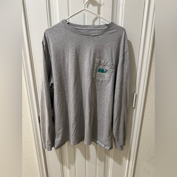 Vineyard Vines Gray Shirt with Teal Whale Design - Picture 3 of 5